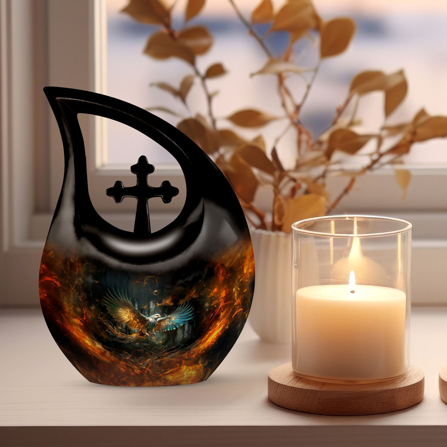 10-inch Eagle themed Biodegradable Cremation Urn 