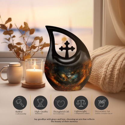 10-inch Eagle themed Biodegradable Cremation Urn 