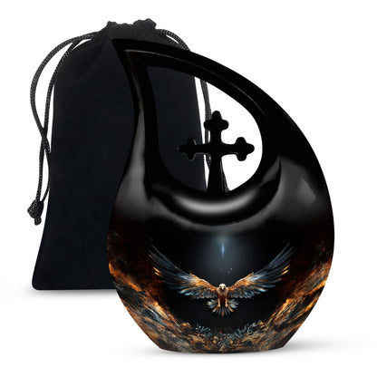 10-inch Extra Large Eagle Urn - a Cross Drop themed large, 