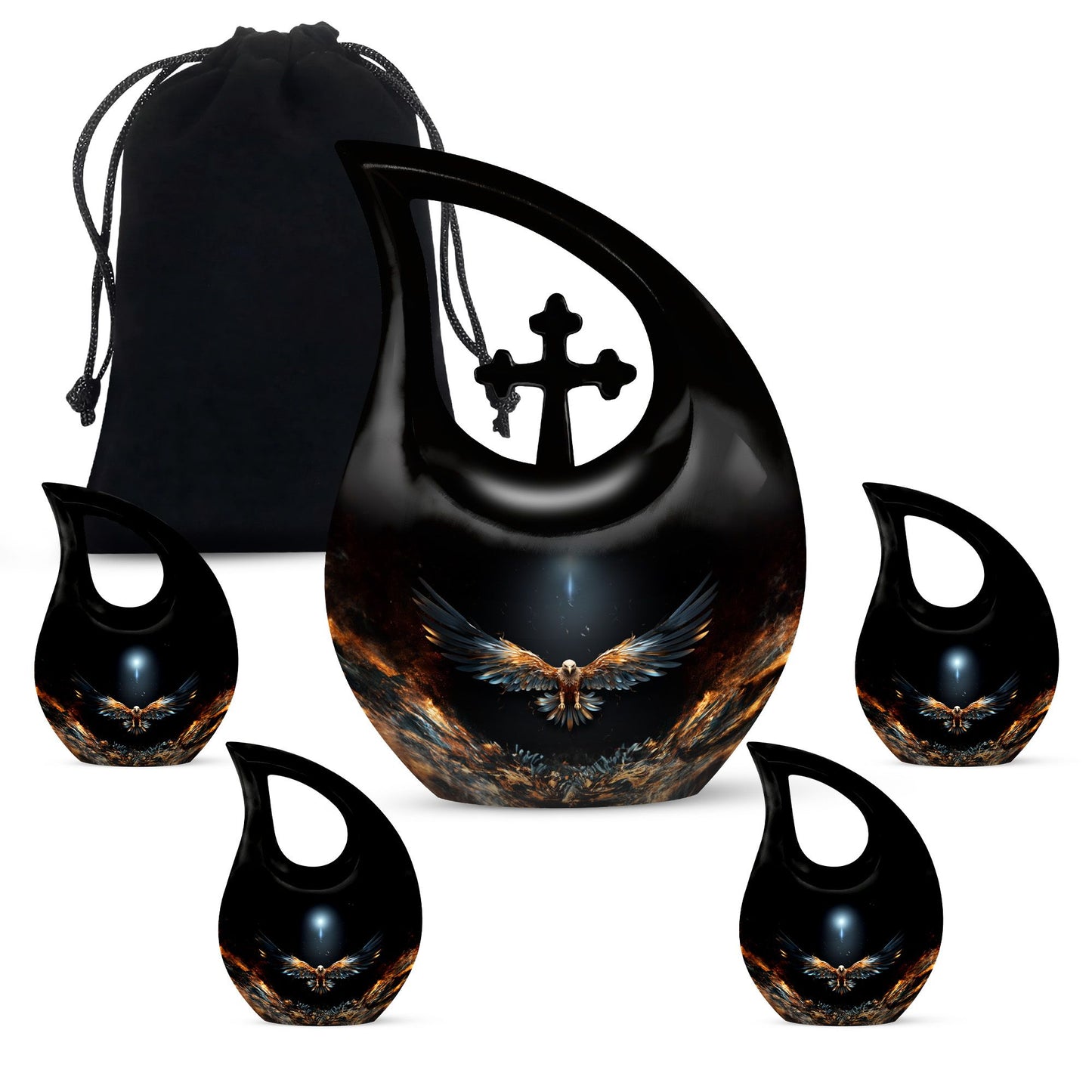 10-inch Extra Large Eagle Urn - a Cross Drop themed large, 