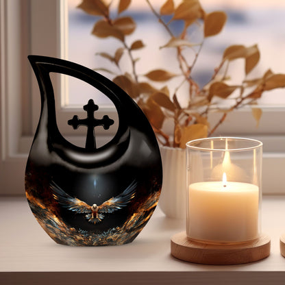 10-inch Extra Large Eagle Urn - a Cross Drop themed large, 