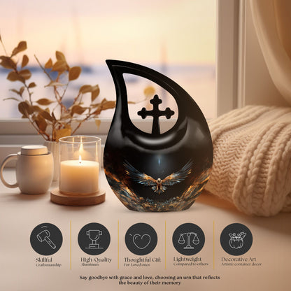 10-inch Extra Large Eagle Urn - a Cross Drop themed large, 