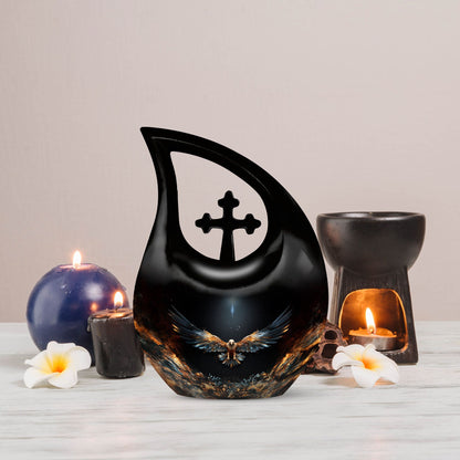 10-inch Extra Large Eagle Urn - a Cross Drop themed large, 