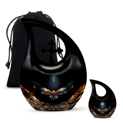10-inch Extra Large Eagle Urn - a Cross Drop themed large, 