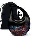 10-inch Eagle Urn with Cross Drop Design for Human Ashes, 