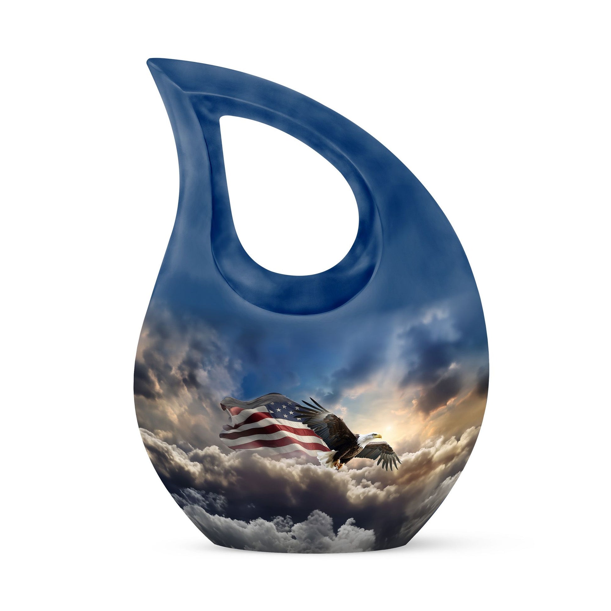 10-inch Eagle-themed Aluminium Cross Drop Urn, 