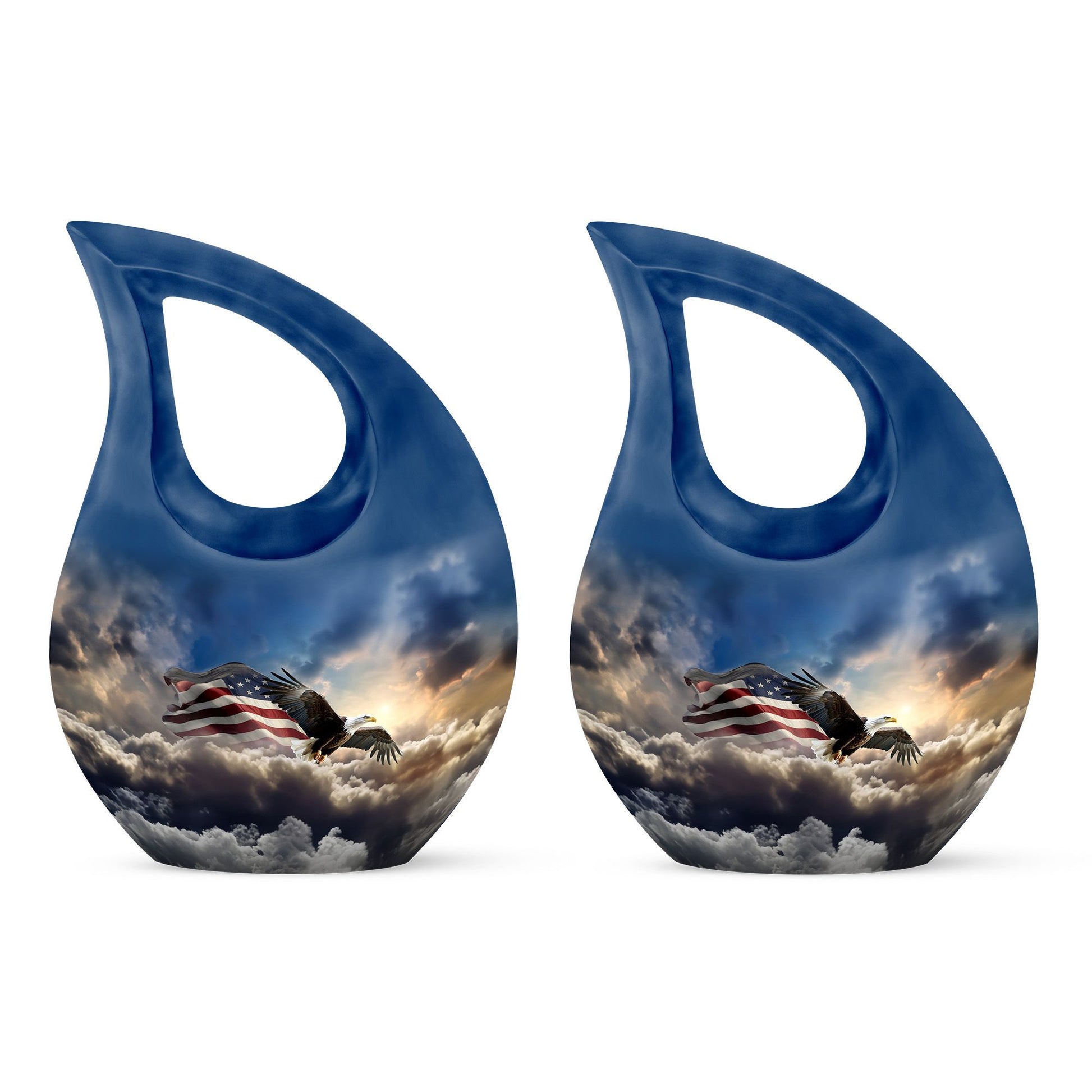 10-inch Eagle-themed Aluminium Cross Drop Urn, 