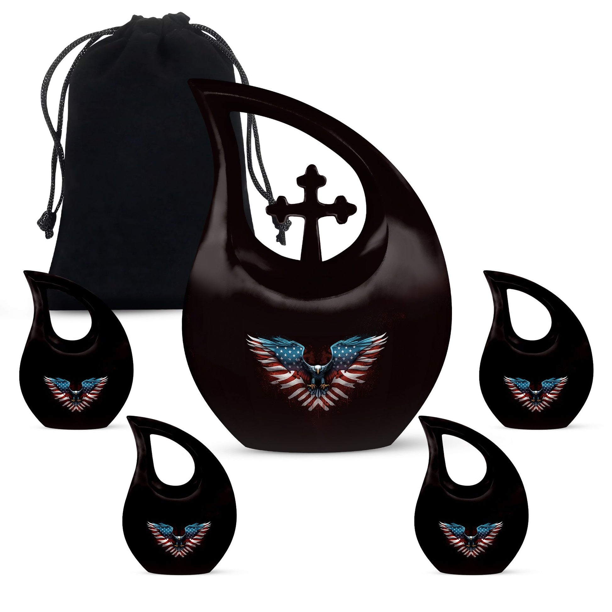 Extra Large Eagle Urn with Cross Drop design, 