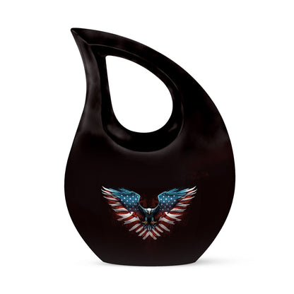 Extra Large Eagle Urn with Cross Drop design, 