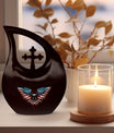 Extra Large Eagle Urn with Cross Drop design, 