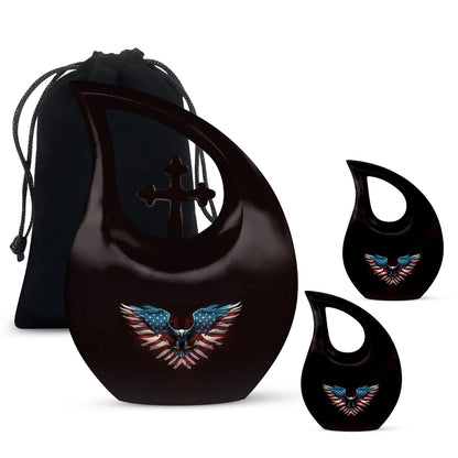 Extra Large Eagle Urn with Cross Drop design, 
