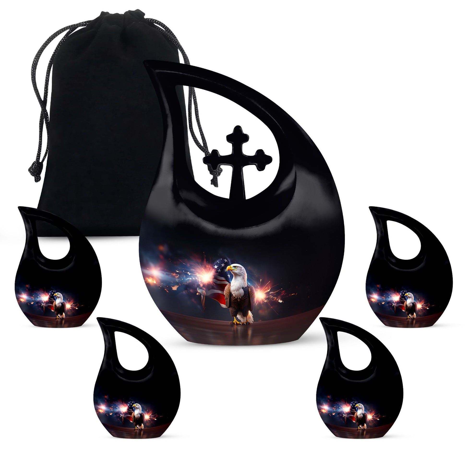 10-inch Eagle Themed Cross Drop Large Aluminium