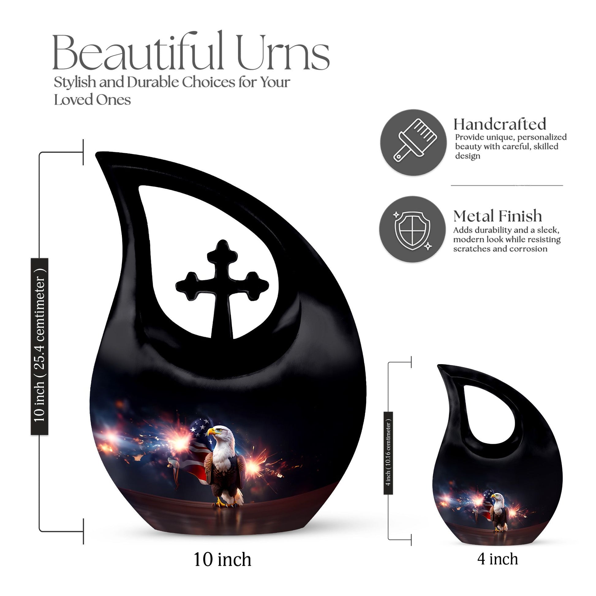 10-inch Eagle Themed Cross Drop Large Aluminium