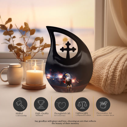 10-inch Eagle Themed Cross Drop Large Aluminium