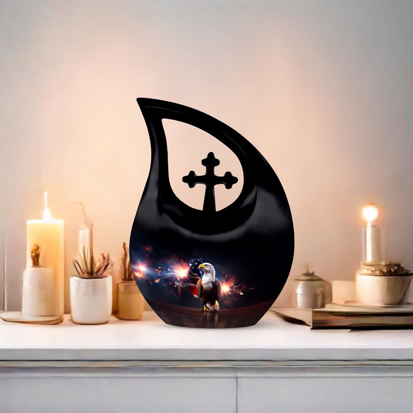 10-inch Eagle Themed Cross Drop Large Aluminium