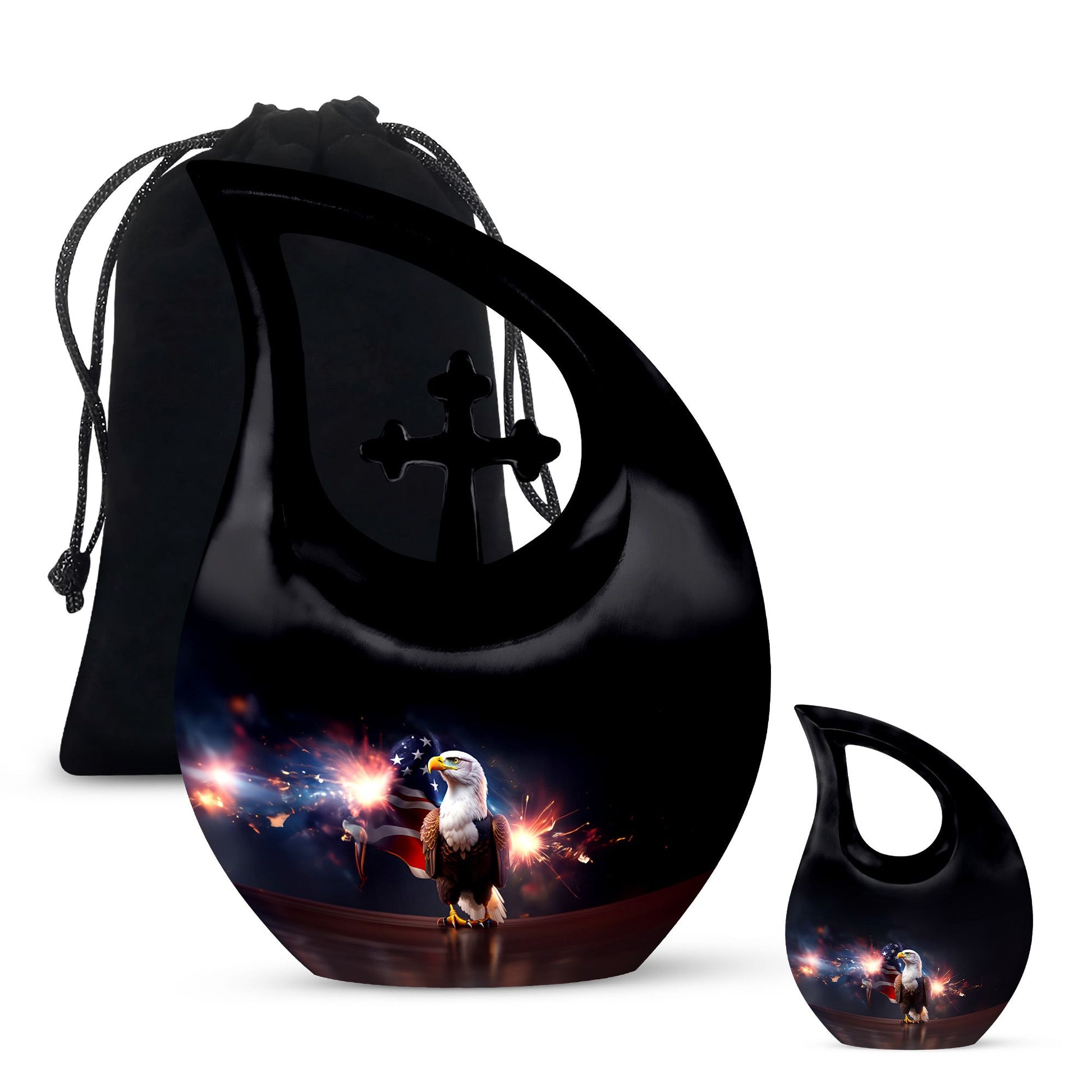 10-inch Eagle Themed Cross Drop Large Aluminium