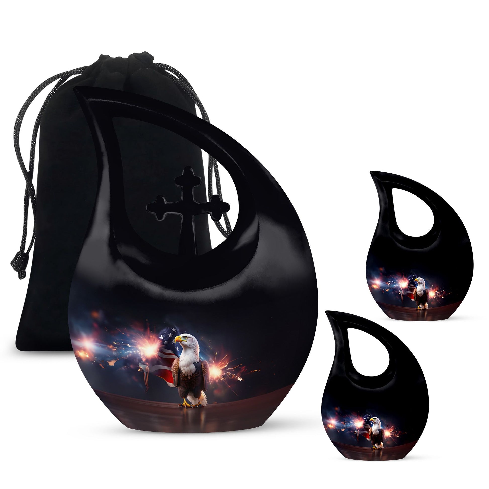 10-inch Eagle Themed Cross Drop Large Aluminium