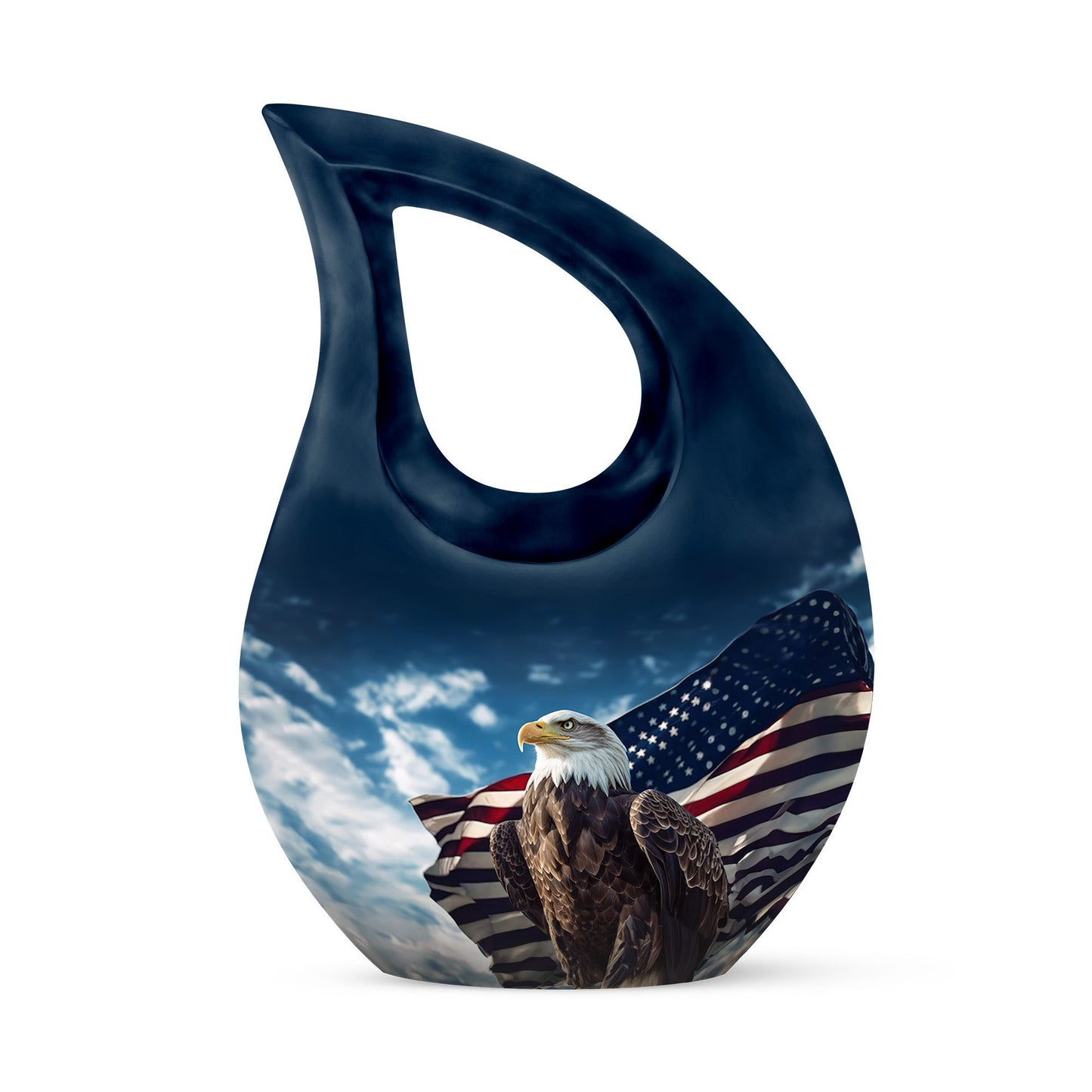 10-inch Eagle Urn with Cross Drop Design, Biodegradable Cremation Urn 