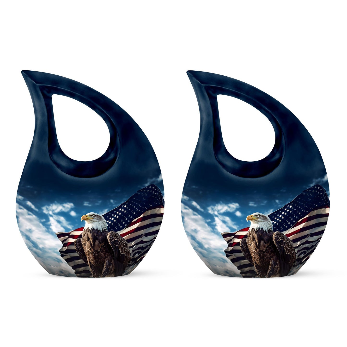 10-inch Eagle Urn with Cross Drop Design, Biodegradable Cremation Urn 