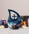 10-inch Eagle Urn with Cross Drop Design, Biodegradable Cremation Urn 