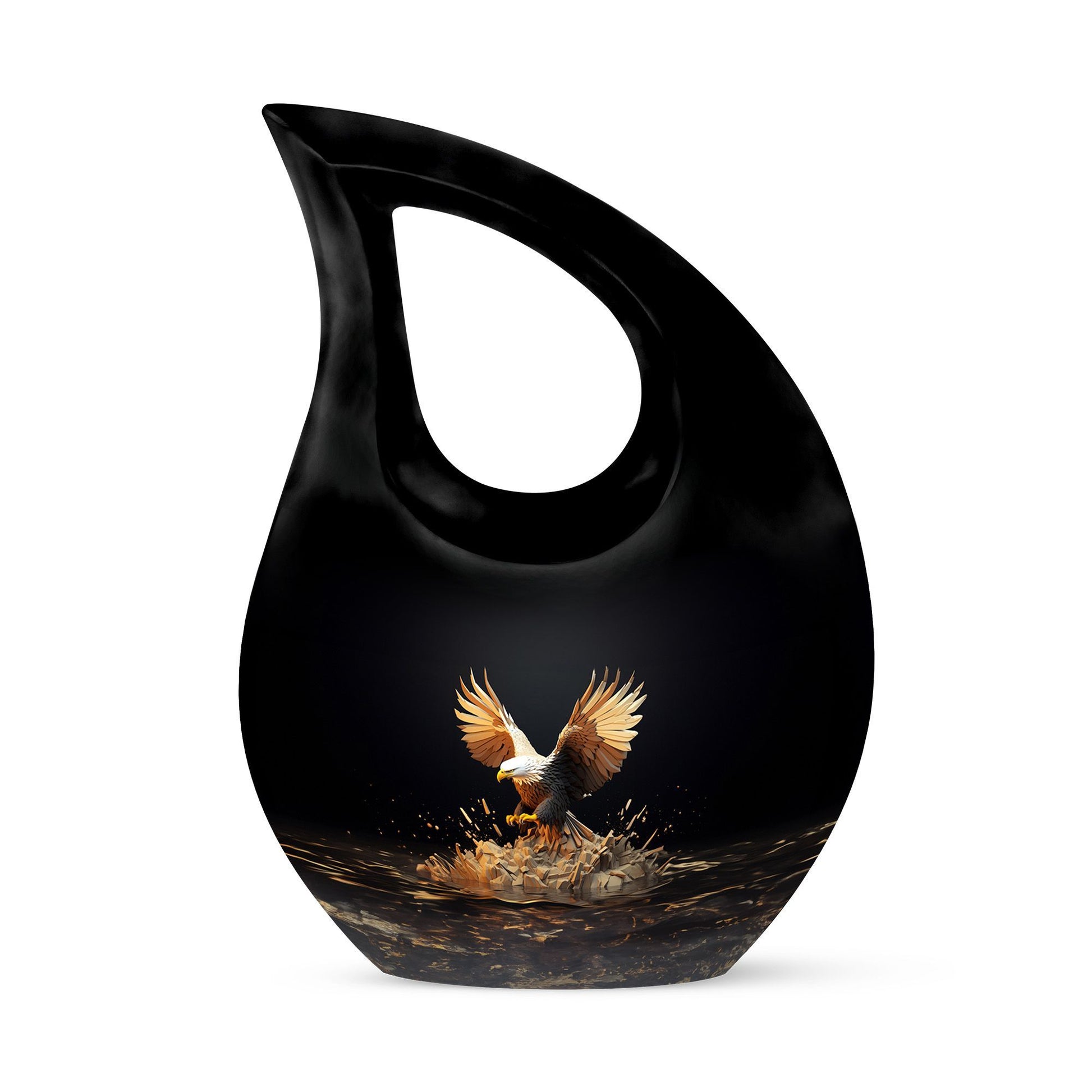 10-inch eagle theme Cross Drop urn for human ashes 