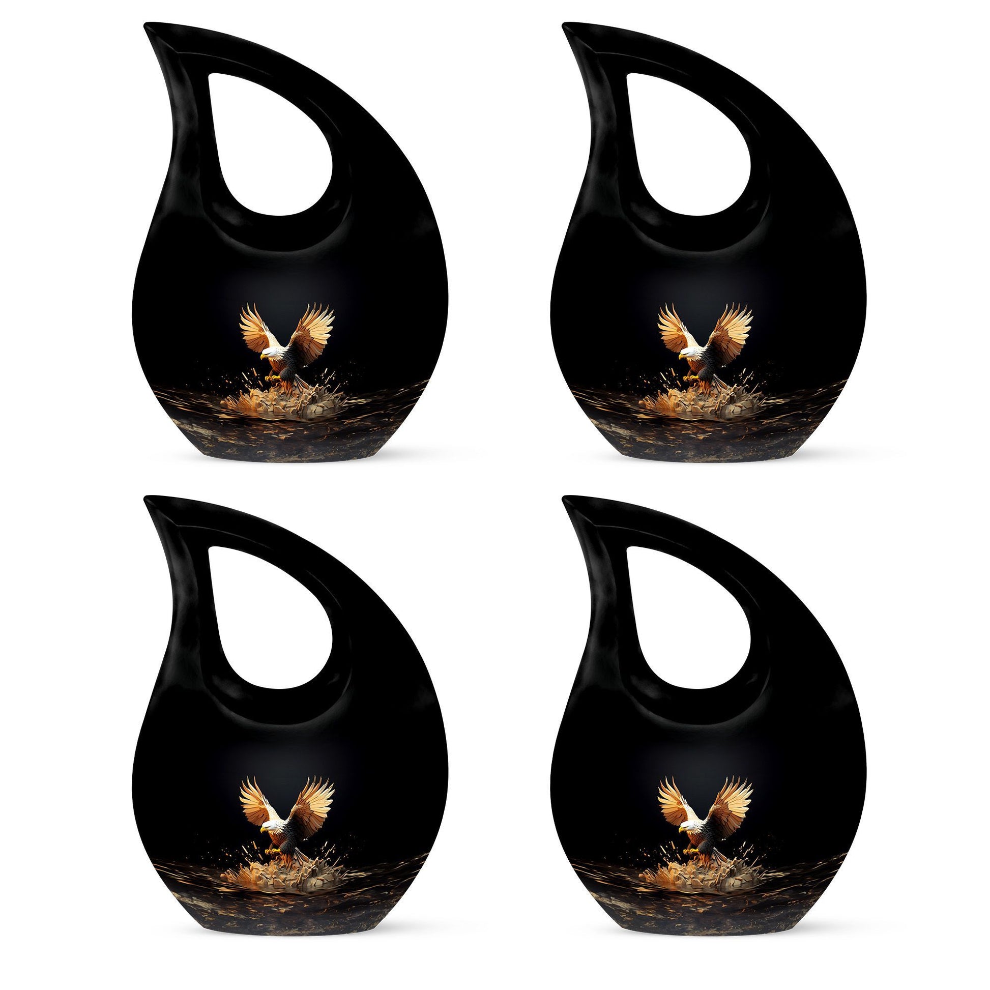 10-inch eagle theme Cross Drop urn for human ashes 