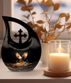 10-inch eagle theme Cross Drop urn for human ashes 