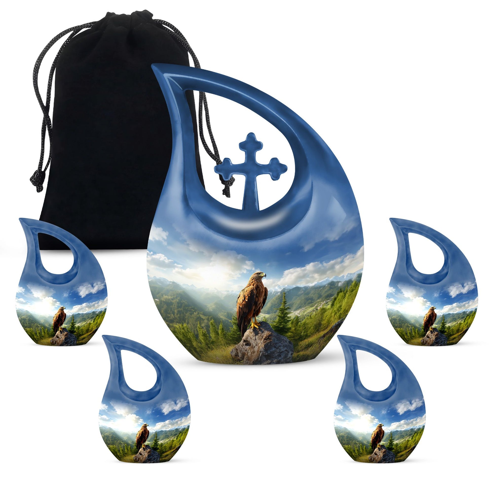 10-inch Eagle theme Cross Drop design Large Urn 