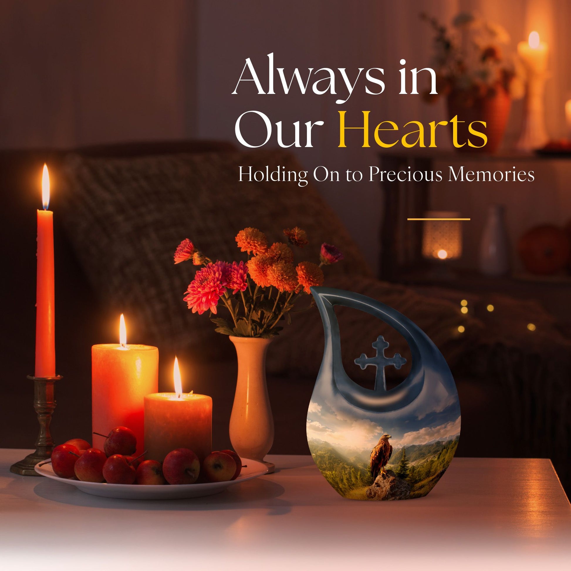 10-inch Eagle theme Cross Drop design Large Urn 