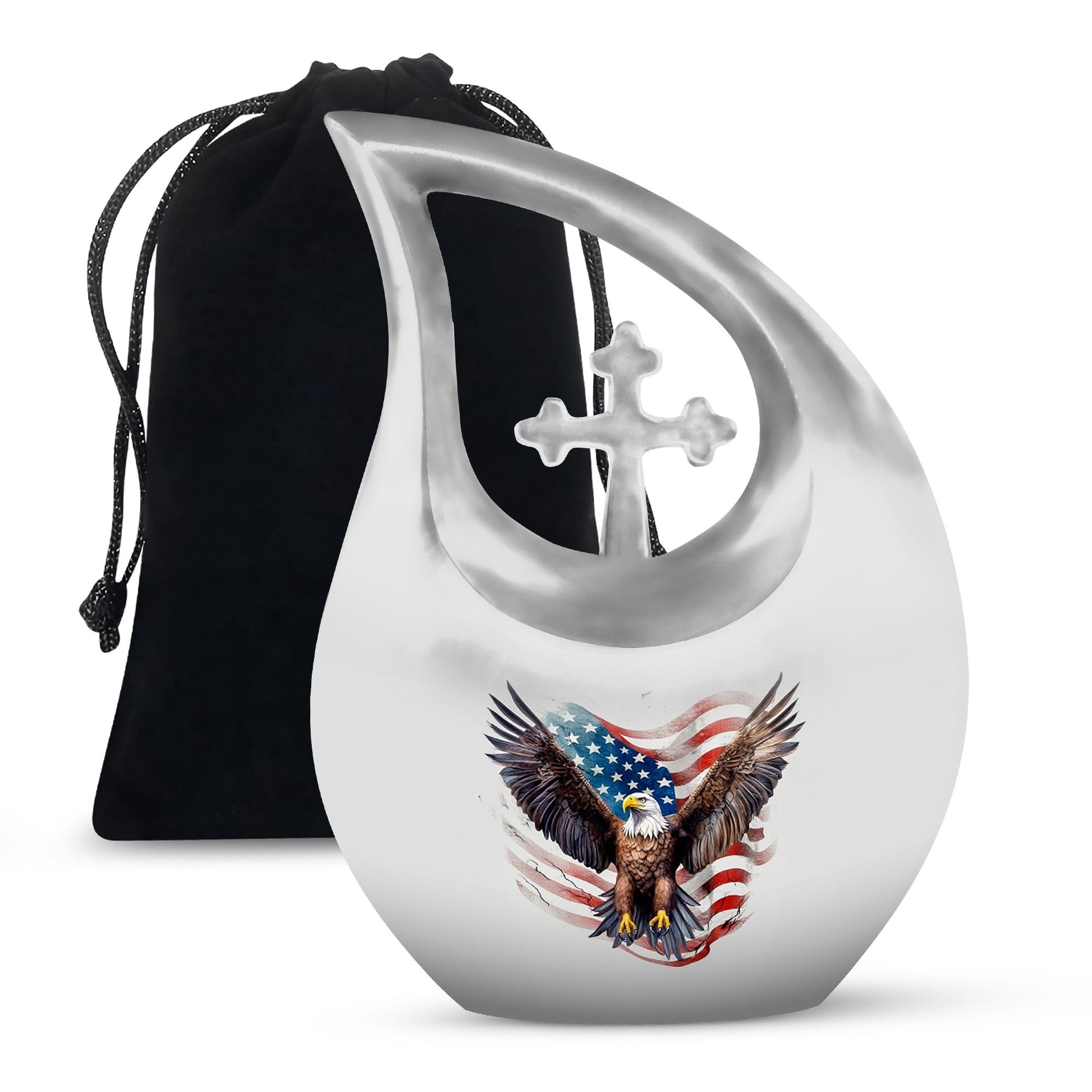 10-inch Eagle Urn with Cross Drop design, 