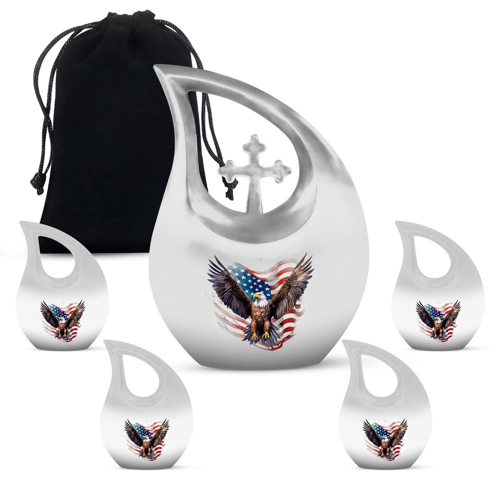 10-inch Eagle Urn with Cross Drop design, 