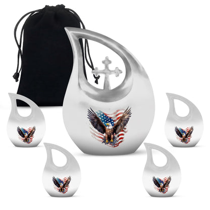 10-inch Eagle Urn with Cross Drop design, 