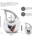 10-inch Eagle Urn with Cross Drop design, 