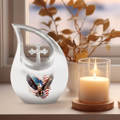 10-inch Eagle Urn with Cross Drop design, 