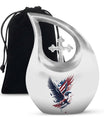 10-inch Eagle Urn with Cross Drop design, Personalized