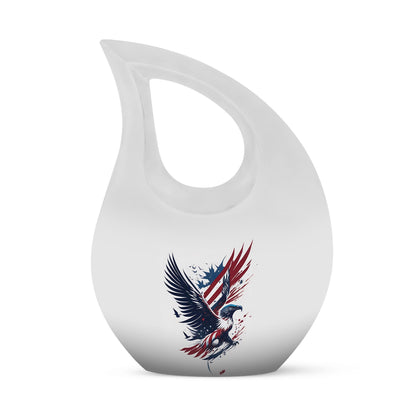 10-inch Eagle Urn with Cross Drop design, Personalized