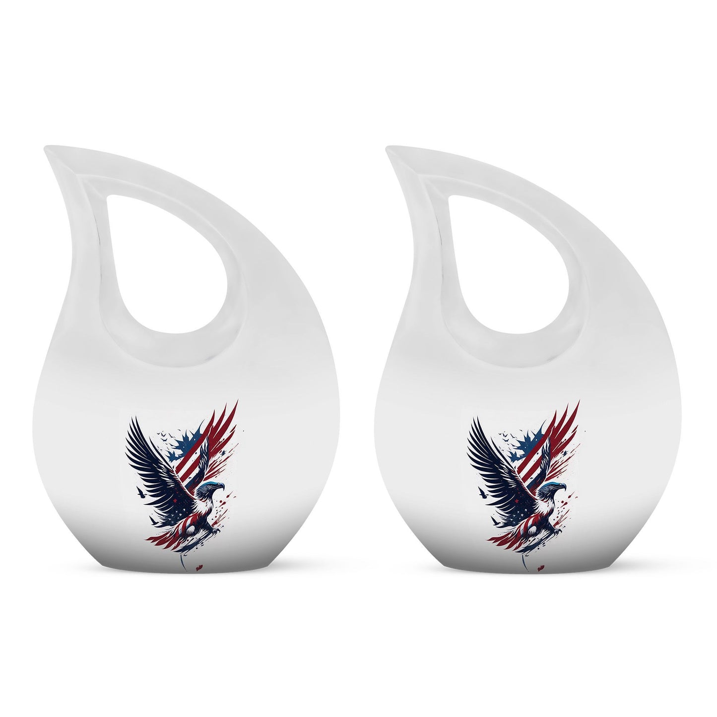 10-inch Eagle Urn with Cross Drop design, Personalized
