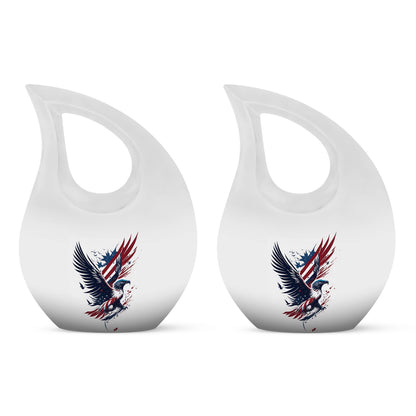 10-inch Eagle Urn with Cross Drop design, Personalized