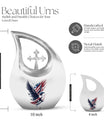 10-inch Eagle Urn with Cross Drop design, Personalized