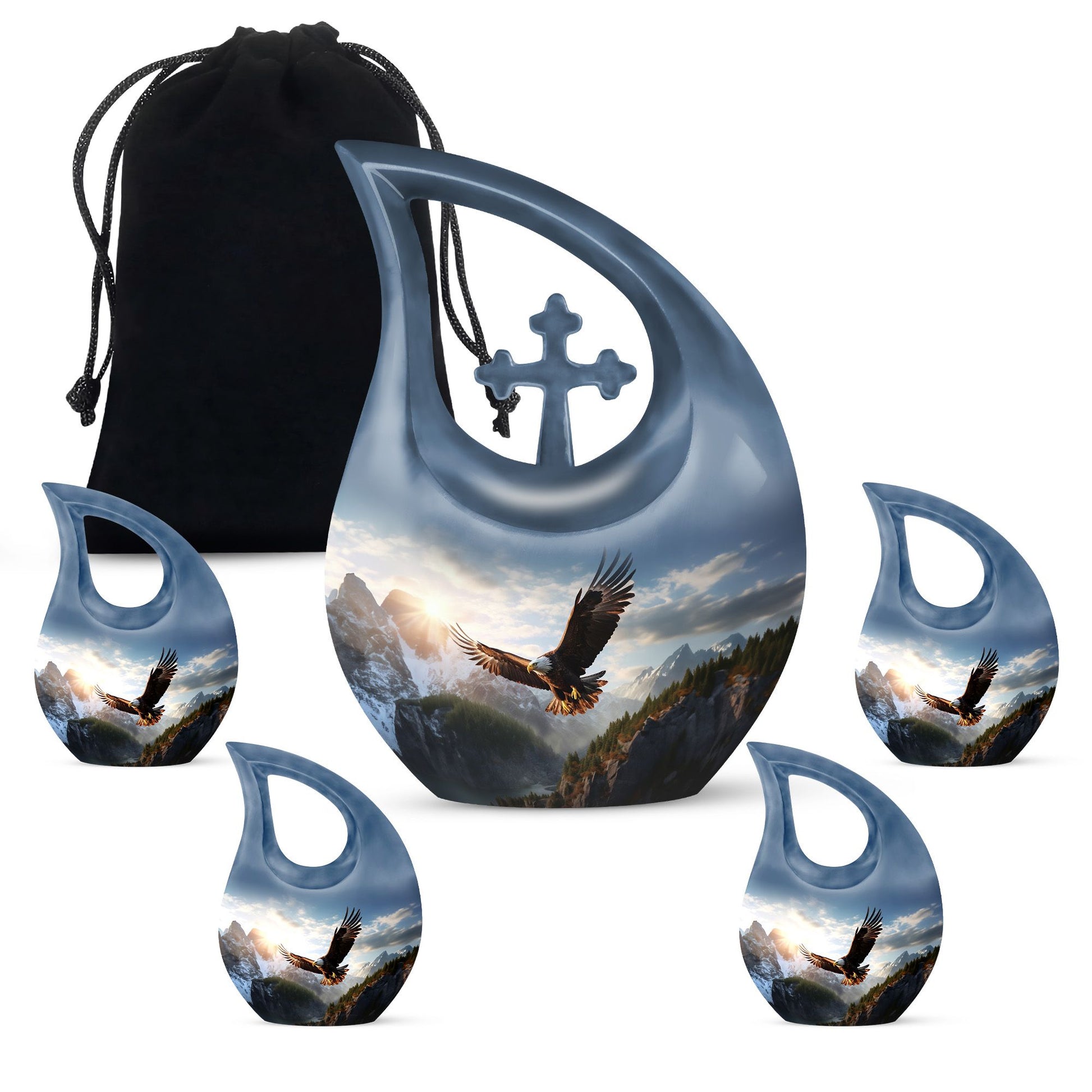 10-inch Eagle Urn in Cross Drop design,