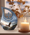 10-inch Eagle Urn in Cross Drop design,