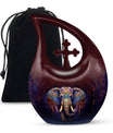 10-inch Elephant urn with Cross Drop 