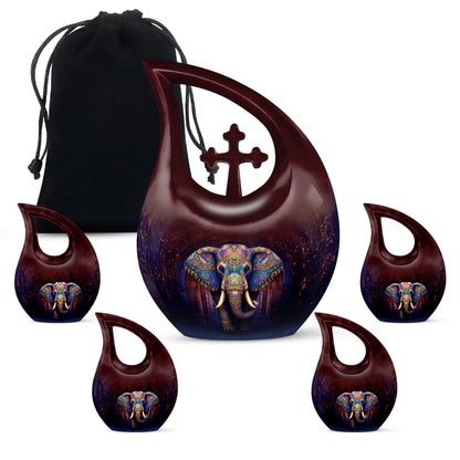 10-inch Elephant urn with Cross Drop 