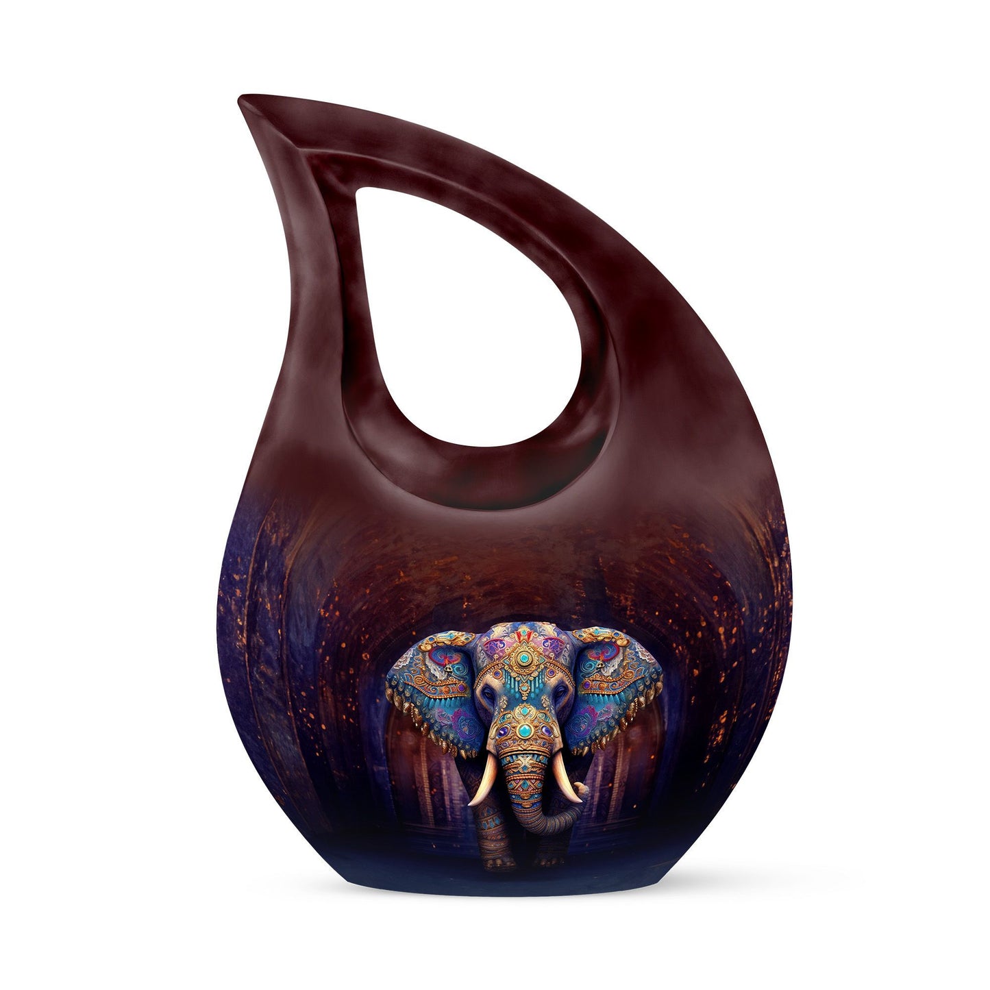 10-inch Elephant urn with Cross Drop 