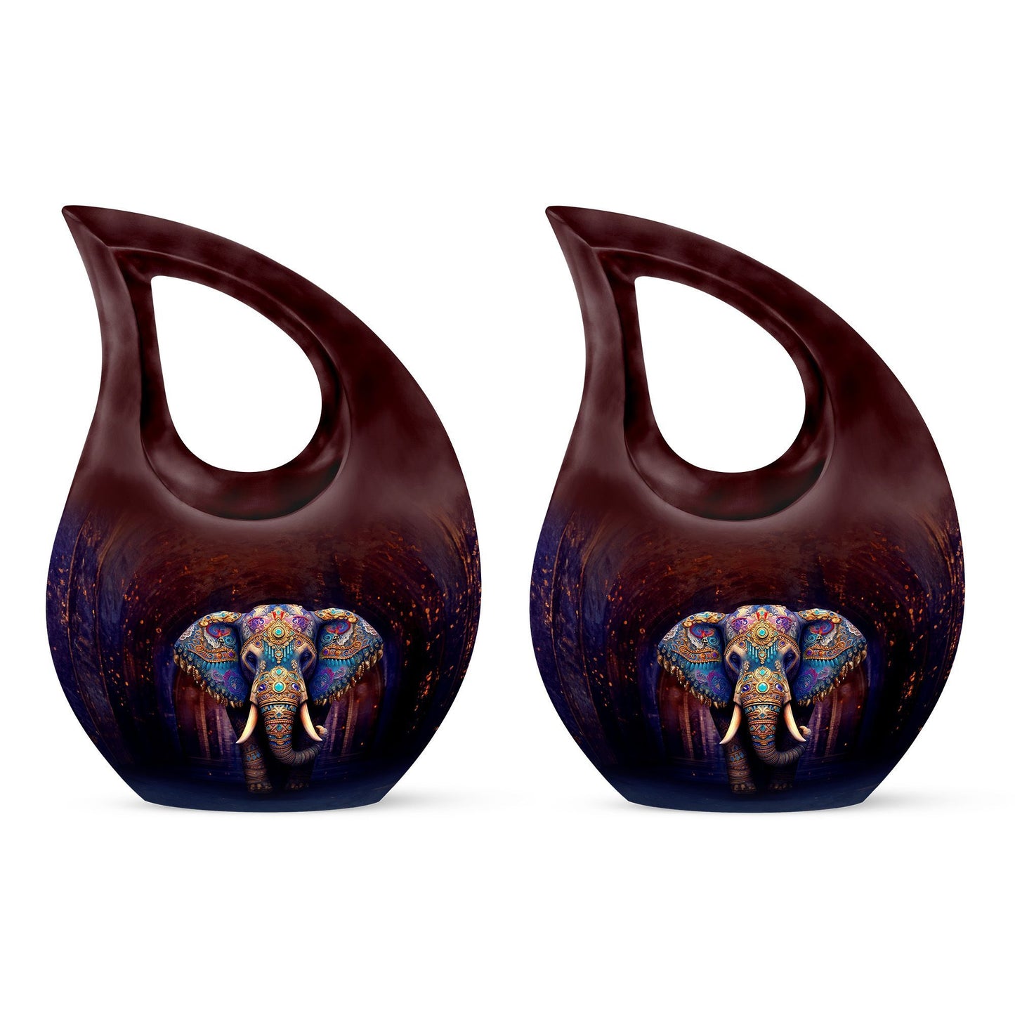 10-inch Elephant urn with Cross Drop 
