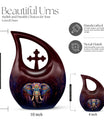 10-inch Elephant urn with Cross Drop 