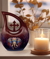 10-inch Elephant urn with Cross Drop 