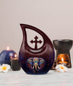 10-inch Elephant urn with Cross Drop 