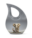 10-inch Elephant urn with Cross Drop design for ashes, 