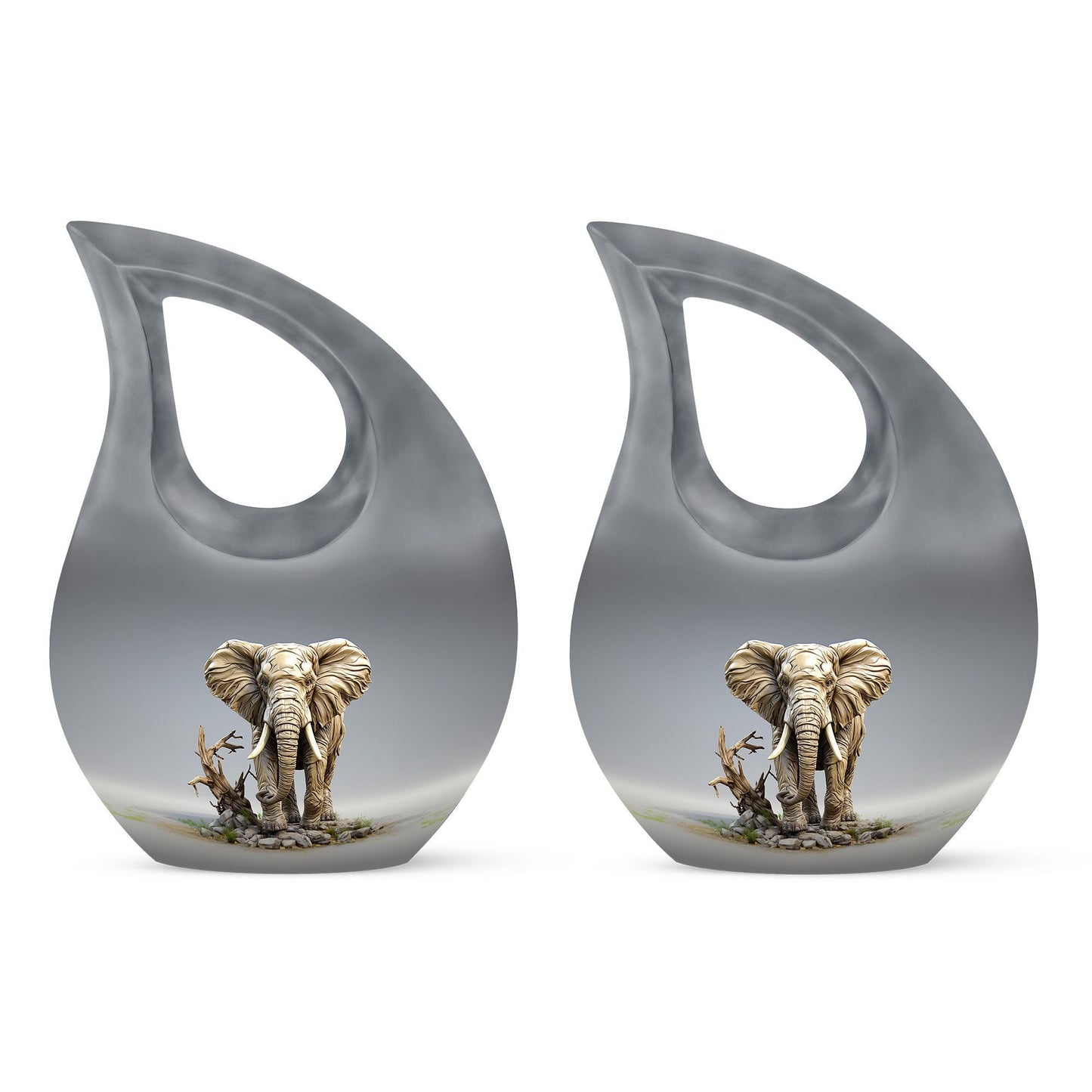 10-inch Elephant urn with Cross Drop design for ashes, 